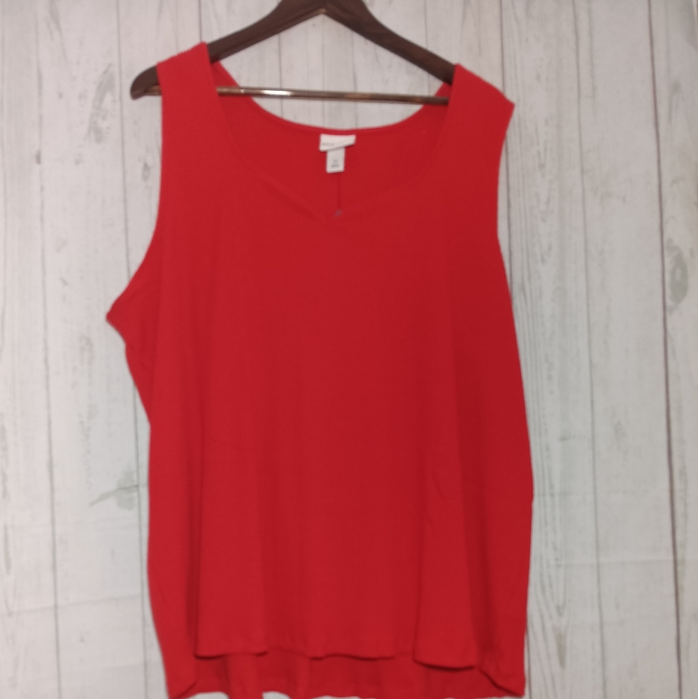 AVA & VIV ribbed Red sleeveless top NWT sz 4X